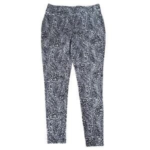 new CHICO'S black white cheetach print novelty slim stretch leggings pants